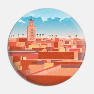 Morocco, Marrakech - Retro travel minimalistic poster Pin