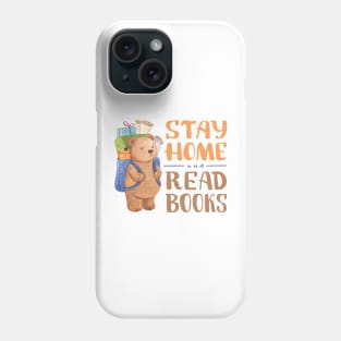 Stay Home And Read Books, Cute Animal Illustration Phone Case