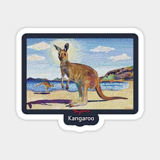 Kangaroos on beach Magnet