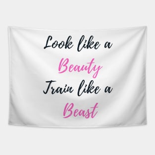 Look Like a Beauty, Train Like a Beast - Pole Dance Design Tapestry