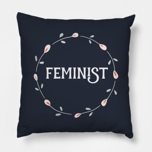 Feminist Floral Circle Pillow