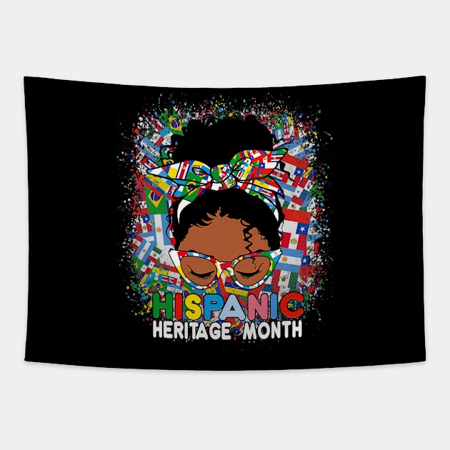 National Hispanic Heritage Month Latina melanin Messy Bun Tapestry by Eleam Junie