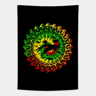 Dolphin Rider Kanaka Maoli Tie Dye Tapestry