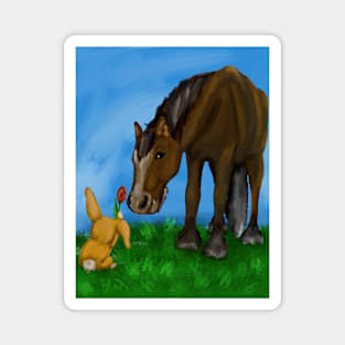 Horse and rabbit Magnet