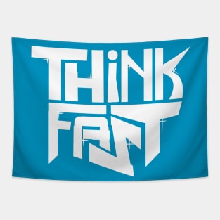 Think Fast - Logo (white) Tapestry