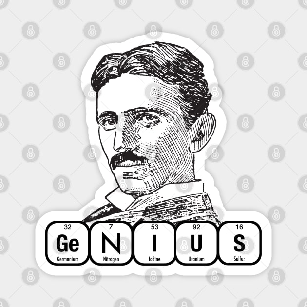 Nikola Tesla Genius Magnet by firstsapling@gmail.com