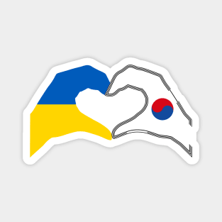 We Heart Ukraine & Korea Patriot Flag Series Magnet