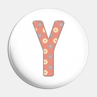 MONOGRAM LETTER Y PINK FLORAL TYPOGRAPHY DESIGN Pin