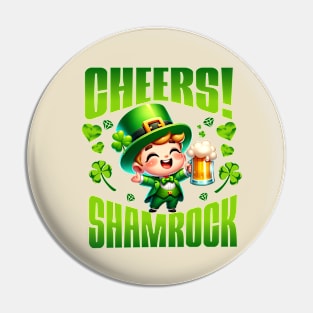 Cheers Shamrock Pin