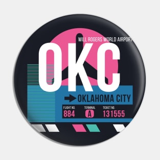 Oklahoma City (OKC) Airport // Sunset Baggage Tag Pin