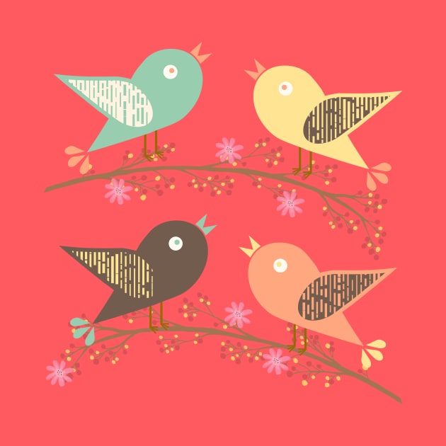 Four birds by Gaspar Avila