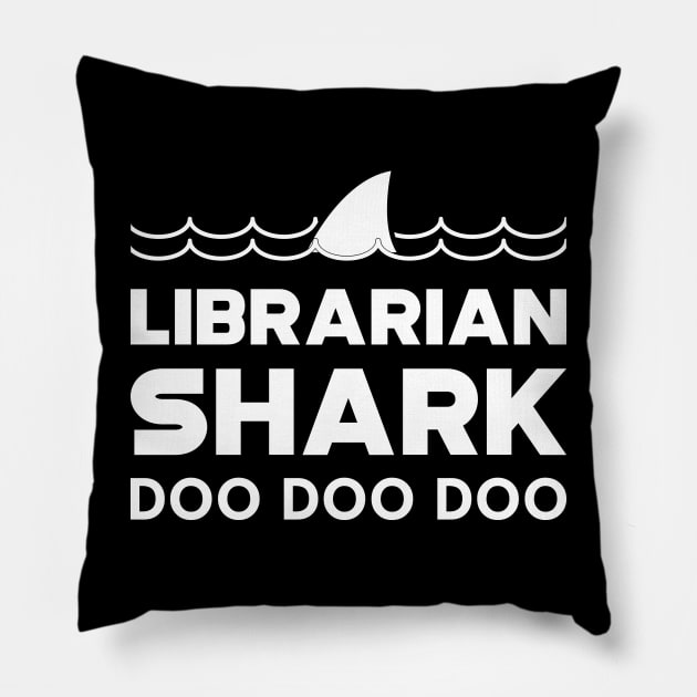 Librarian Shark doo doo doo Pillow by KC Happy Shop