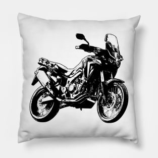 CRF1100L Africa Twin Adventure Bike Black and White Pillow