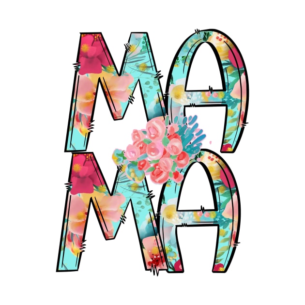 MAMA in Bright Floral by Artsy Digitals by Carol