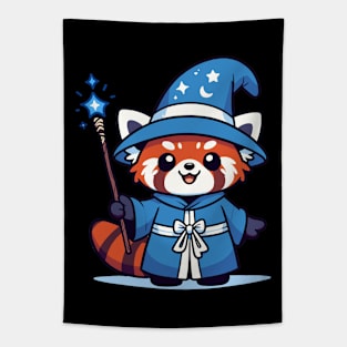 Enchanted Red Panda Wizard Tapestry