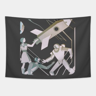 Retro Space Escape Tapestry