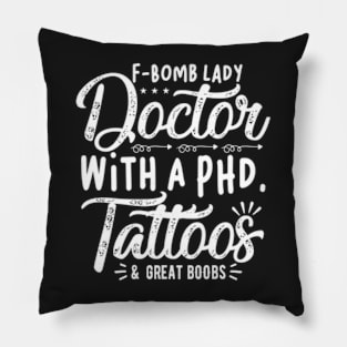 F-Bomb Lady Doctor Funny Typography Design Pillow