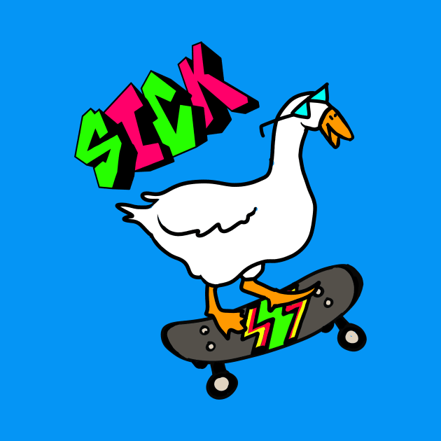 SICK Goose on Skateboard, Skater Bird.... So Rad! by CatsandBats
