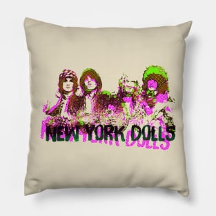 new york dolls offset graphic Pillow