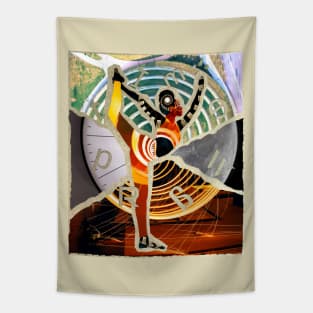 TIME WARP Yoga Collage Design Tapestry