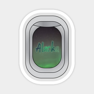 Northern Lights view from Plane Window | Alaska Souvenir Magnet