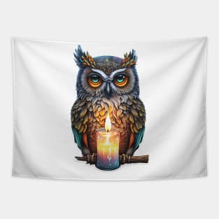 Watercolor Owl Painting Tapestry