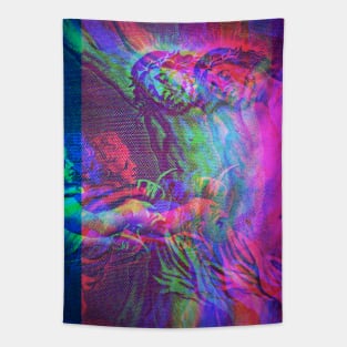 Violet Christ Antique Engraving Glitch Ver. Tapestry