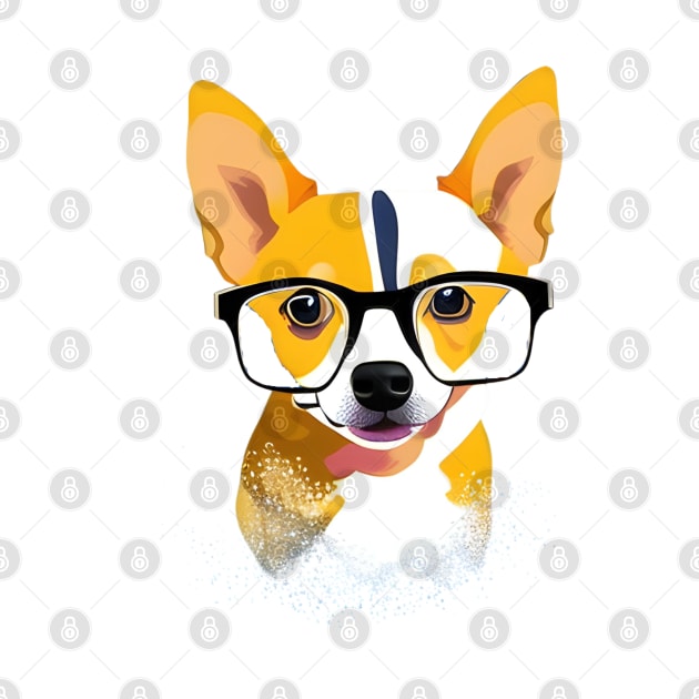 Pup in Prescription Glasses by TeeTales