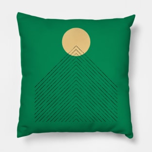 Abstraction mountain and sun landscape Pillow