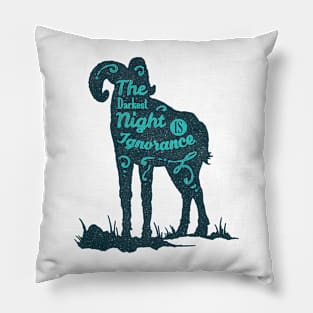 Ram silhouette with motivational words of wisdom Pillow