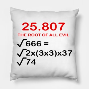 The Root Of All Evil Fun Math Nerd Formula Pillow