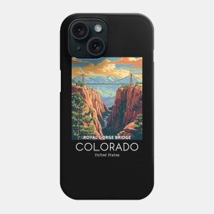 A Vintage Travel Illustration of the Royal Gorge Bridge - Colorado - US Phone Case