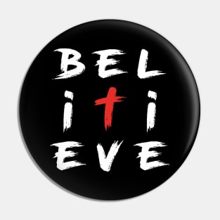 BELIEVE IT RED CROSS Pin