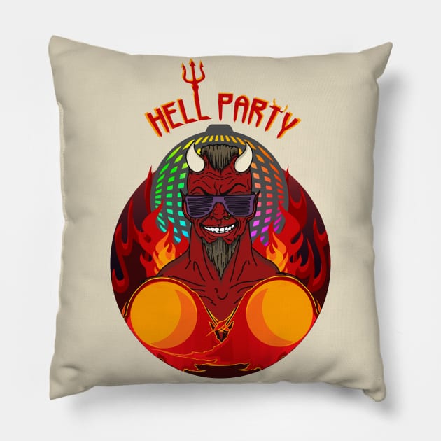 Hell party Pillow by AmurArt