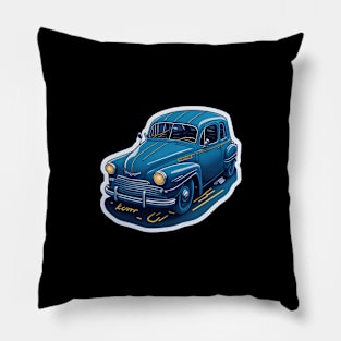 sticker style blue car Pillow