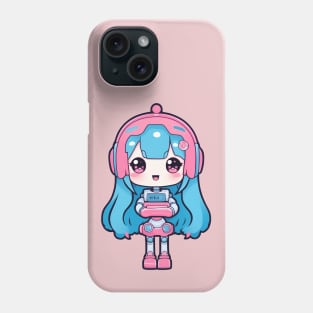 Cute bubblegum robot girl Phone Case