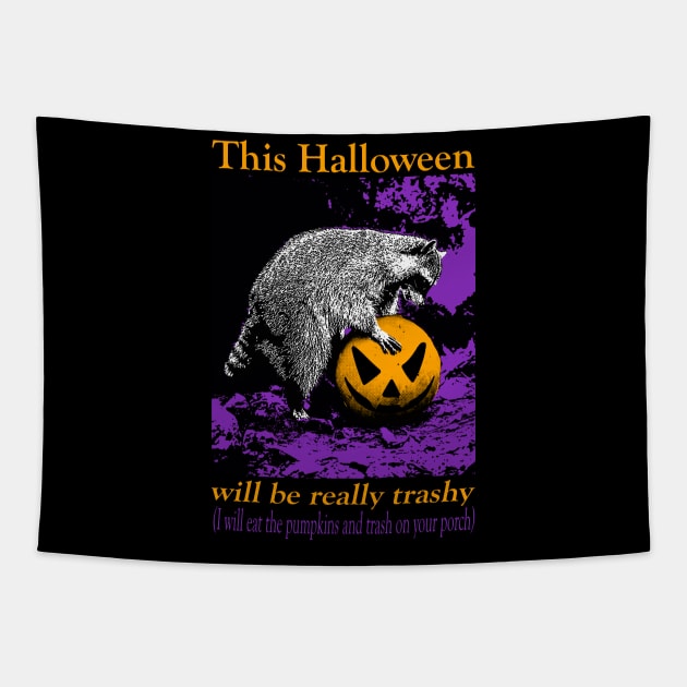 Raccoon's Halloween Tapestry by giovanniiiii