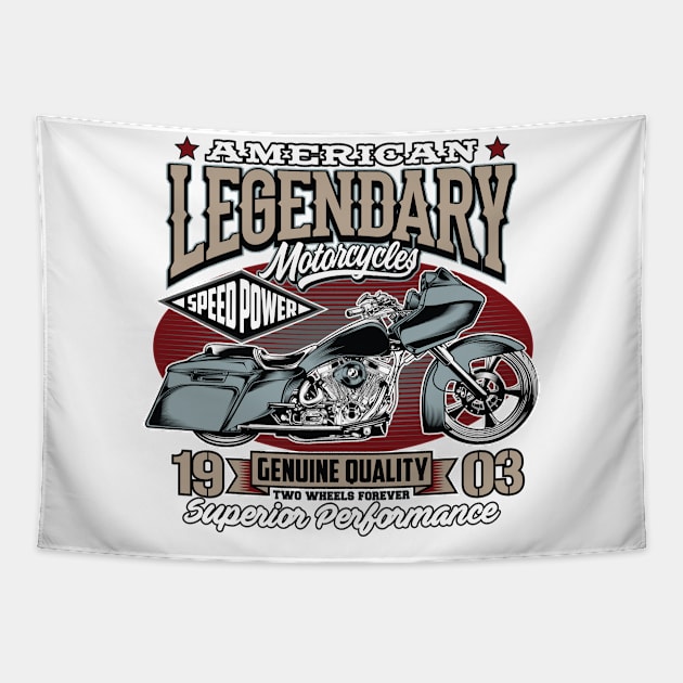 American vintage legendary motorcycle Tapestry by Teefold