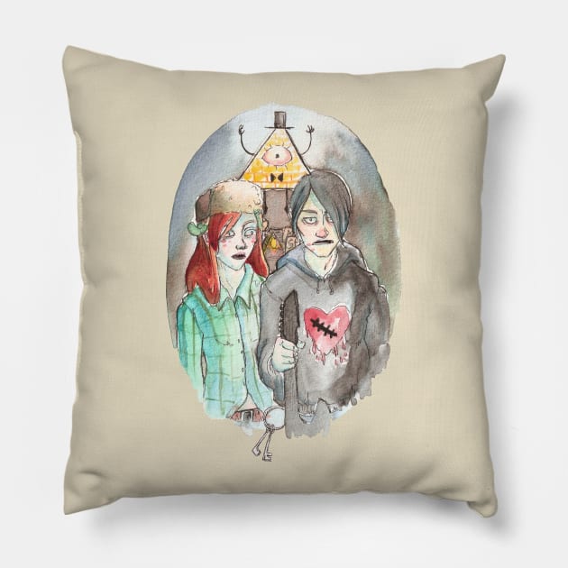 American gravity gothic Pillow by ruhefuchs