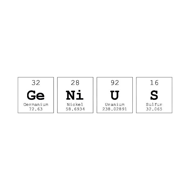 Genius Periodic Table Science Print by Auto-Prints