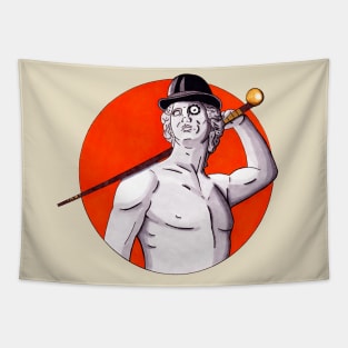 Greek Statue Orange style Tapestry