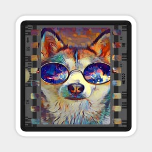 Cool Siberian Husky Pop Art Camera Roll Movie Star Huskies Funny Dog Gifts Magnet