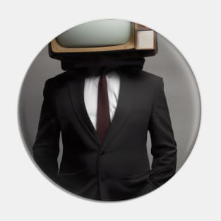 Suit Tube TV Man Pin