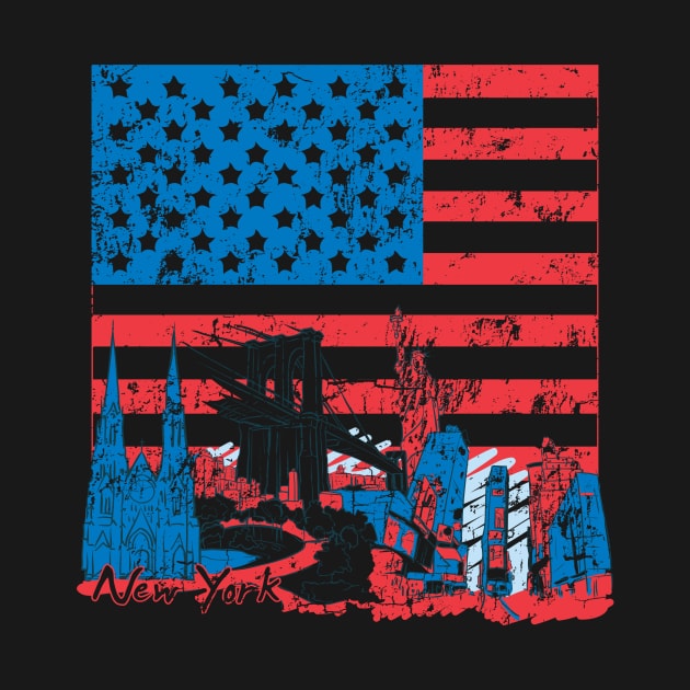 AMERICAN FLAG TSHIRT by BlackSideDesign