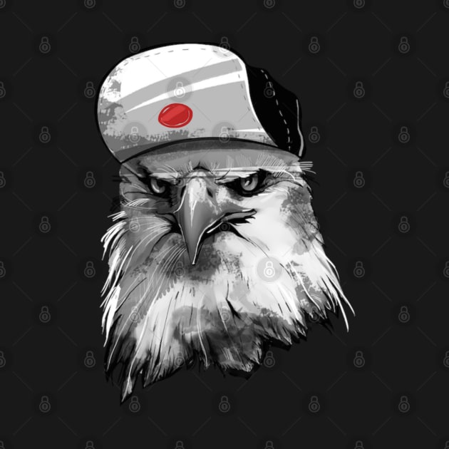 Thug Eagle With Cap animal art by maddula