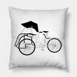 Becak Cycle Rickshaw Pillow