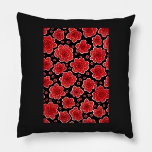 Beautiful Stylized Red Rose Flowers, for all those who love nature #164 Pillow