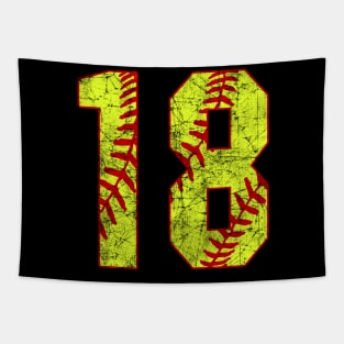 Fastpitch Softball Number 18 #18 Softball Shirt Jersey Uniform Favorite Player Biggest Fan Tapestry