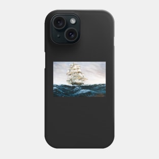 SQUARE RIGGER 'ARIEL'  AT SEA IN THE ATLANTIC Phone Case