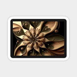 Abstract Floral Neutral Botanical Print Magnet